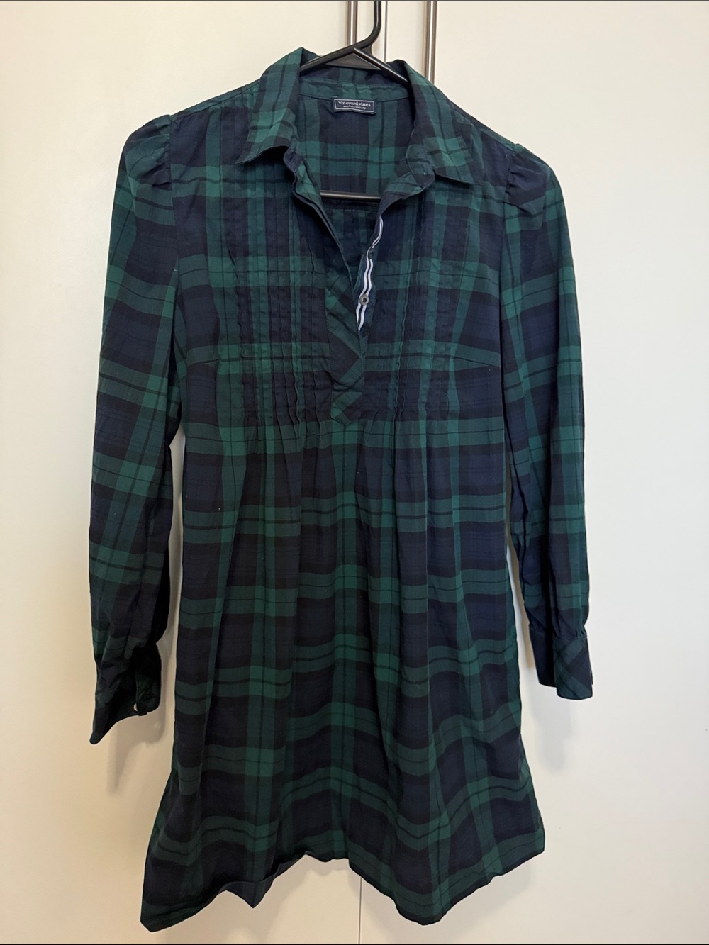 Vineyard Vines Green and Navy Plaid dress